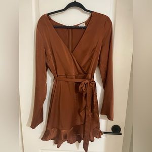 VICI Fall Burnt Orange Satin Romper